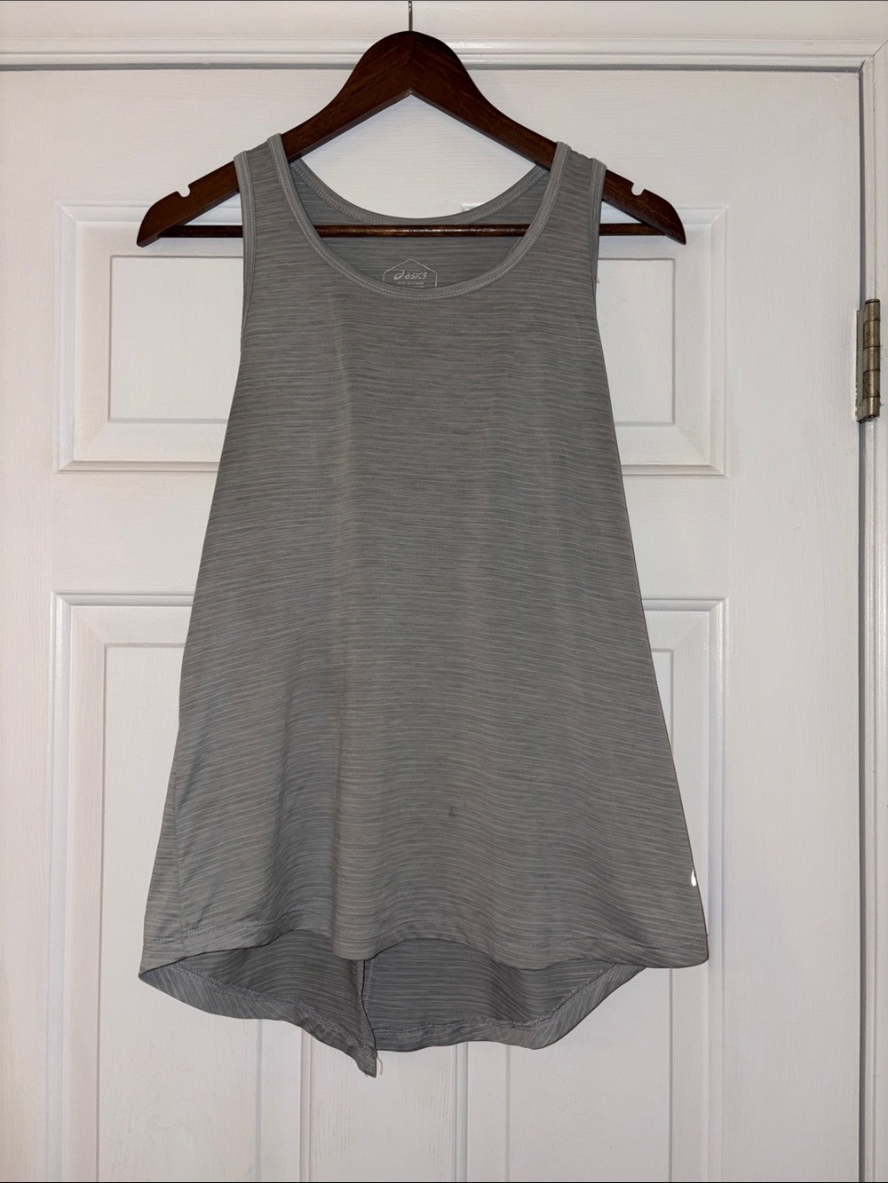 ASICS Light Gray Striped Athletic Tank